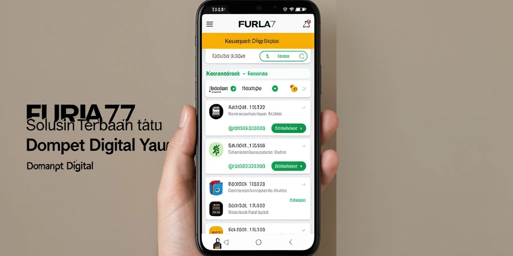 Antarmuka aplikasi FURLA77 yang user-friendly untuk transaksi keuangan.