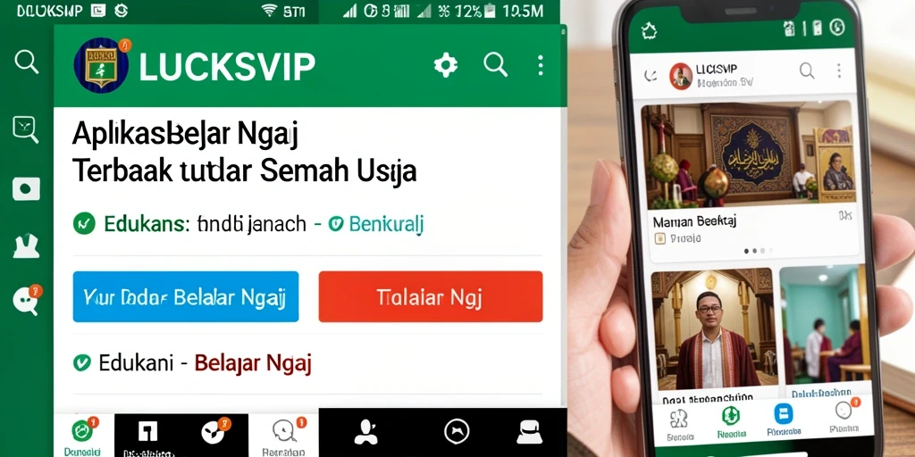 Tampilan antarmuka LUCKSVIP yang intuitif untuk belajar ngaji.