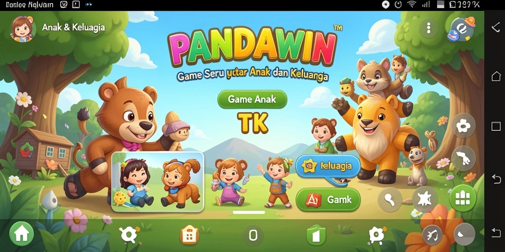 Tampilan antarmuka menarik dari aplikasi Game Anak TK.