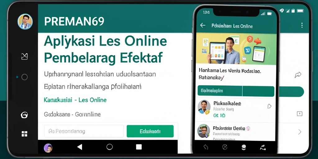 Antarmuka pengguna aplikasi Les Online PREMAN69 yang intuitif.
