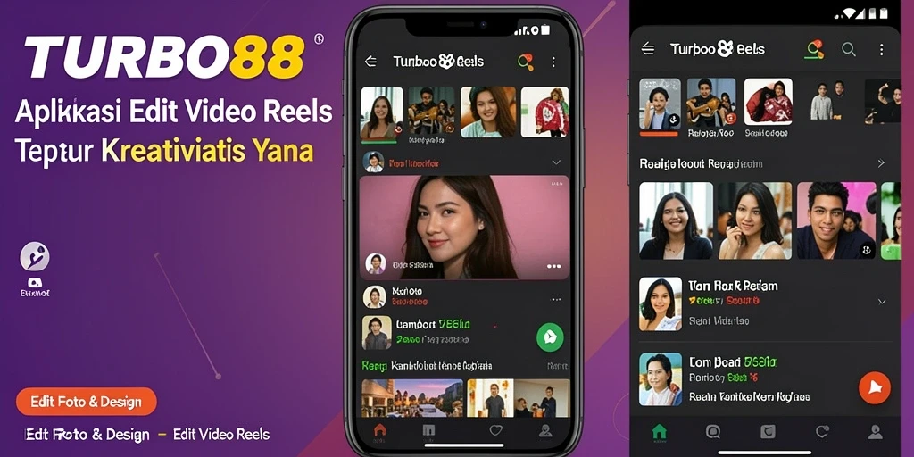 Antarmuka TURBO88 yang intuitif dan mudah digunakan untuk Edit Video Reels.