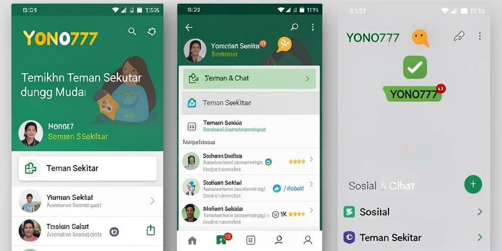 Antarmuka YONO777 yang menarik dan intuitif untuk menemukan teman baru.