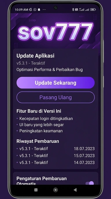 Riwayat Versi Aplikasi Sov777 untuk Android